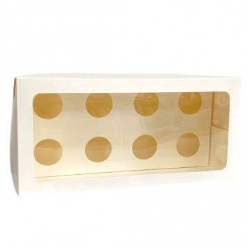 Коробка 8 капкейков 33*16*10 белая