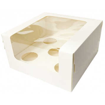 Коробка 5 капкейков 18*18*10 белая