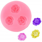 Молд 4,5 см "Три малых розы" цвет розовый