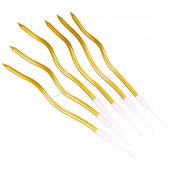 Свечи для торта «Серпантин» 6 шт., коктейльные, золото