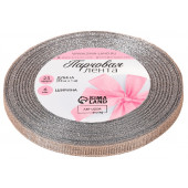 Лента парчовая, 6 мм, 23±1 м, цвет серебряный