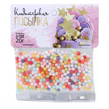 Кондитерская посыпка, шарики, микс, 4 мм, 20 г