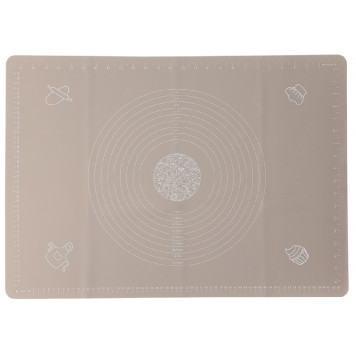 Коврик для выпечки и раскатки теста с разметкой Доляна «Капучино», силикон, 70×50 см, бежевый