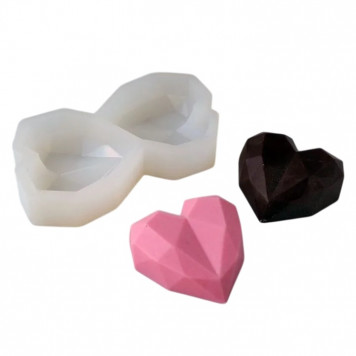 Силиконовый форма №295 "Сердце - геометрическое" 4см