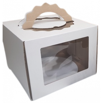 Коробка 26*26*20 с окнами и ручкой