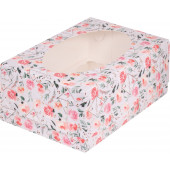 Коробка 6 капкейков 23*16*10 Розы