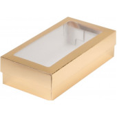 Коробка 2 ряда макарон 21*11*5 золото