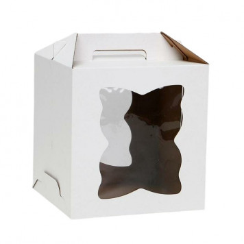 Коробка 26*26*28 с окнами и ручкой