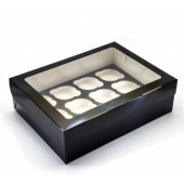 Коробка на 12 капкейков черная