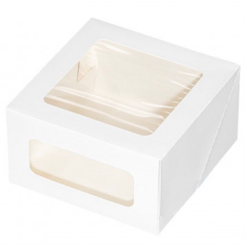 Коробка 18*18*10 белая с окнами