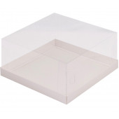 Коробка 22*22*11 с прозр куполом белая