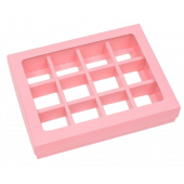 Коробка 12 конфет 19*15*3 розовая