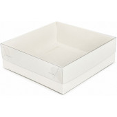 Коробка 15*15*5 с пласт крышкой белая