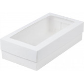 Коробка 2 ряда макарон 21*11*5 белая с окном