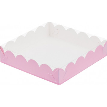 Коробка для пряников 20*20*3,5 розовая