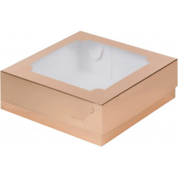 Коробка для зефира 20*20*7 золото