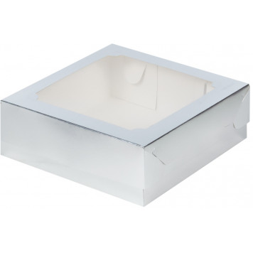 Коробка для зефира 20*20*7 серебро