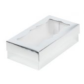 Коробка 2 ряда макарон 21*10*5,5 серебро