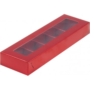 Коробка 5 конфет 23*7*3 красная