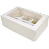 Коробка 6 капкейков 23*16*10 белая