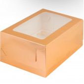 Коробка 6 капкейков 23*16*10 золото