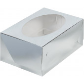 Коробка 6 капкейков 23*16*10 серебро