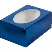 Коробка 6 капкейков 23*16*10 синяя