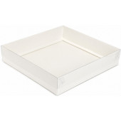 Коробка 25*25*5 с пласт крышкой белая