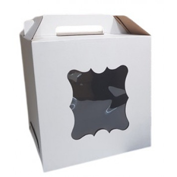 Коробка 28*28*30 с 2 окнами и ручкой