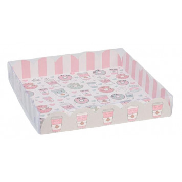 Коробка для кондитерских изделий с PVC крышкой  «Доброе утро!», 18 х 18 х 3 см