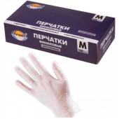 Перчатки виниловые М, 100шт