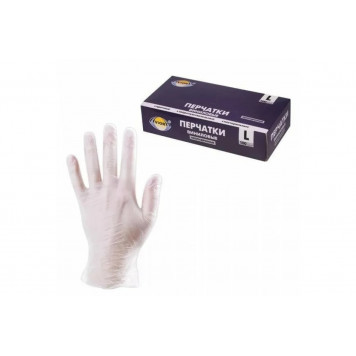Перчатки виниловые L, 100шт