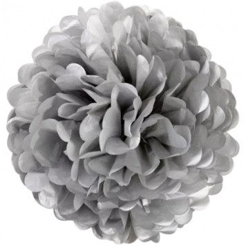 Помпон 36см серебро