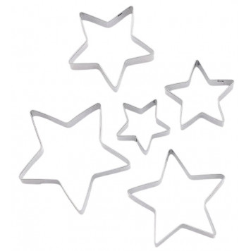 Набор форм для вырезания печенья 5 шт "Звёздочка" 7,8x7,5x1,2 см