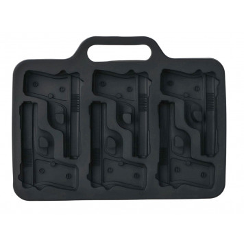 Форма для конд. украшений 6 ячеек 18,7х13,4х1,5 см (7,5х5,1 см) "Пистолет", цвет темно-серый