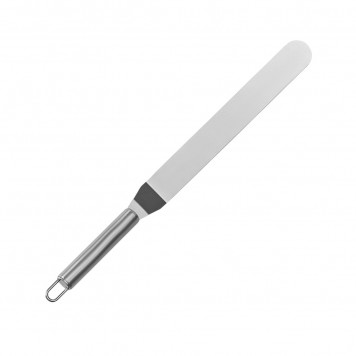 Кондитерская лопатка - палетка изогнутая Доляна, 36.5×3 см, рабочая часть 24.5 см, серебристая
