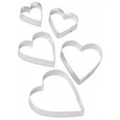 Набор форм для вырезания печенья 5 шт "Сердечко" 6,5x6,5x1 см