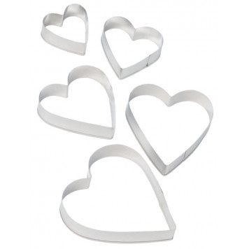 Набор форм для вырезания печенья 5 шт "Сердечко" 6,5x6,5x1 см