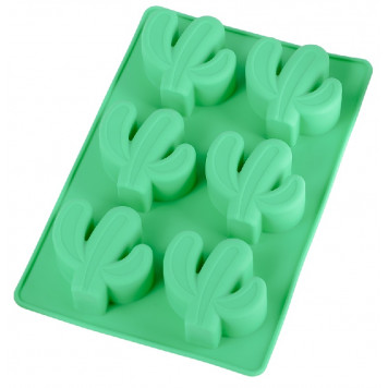 Форма для выпечки 6 ячеек "Кактус" 26x18x3 см, цвета МИКС