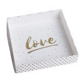Коробка для кондитерских изделий с PVC-крышкой Love, 15 × 15 × 3 см