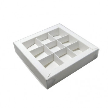 Коробка 9 конфет 15*15*3 шоколад