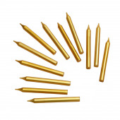 Свеча для торта «Спарк», 12 шт., 8 см, золотой металлик