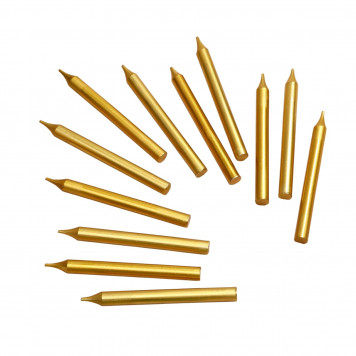 Свеча для торта «Спарк», 12 шт., 8 см, золотой металлик