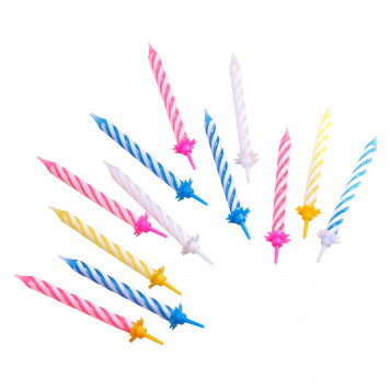 Свечи в торт "Спираль", 6.5х0.5см, 12 шт