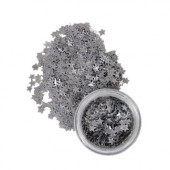 Глиттер фигурный звёзды серебряные, 0,5 г