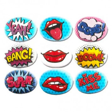 Сахарные медальоны Top decor, "Поп-арт", 35 х 25 мм, 7шт