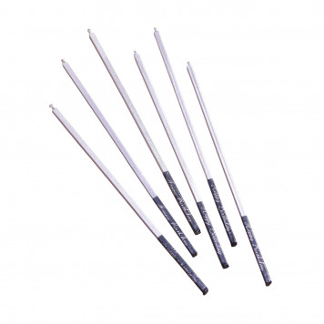 Набор свечей в торт, 6 штук "Серебро", 15 см