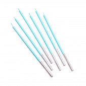 Набор свечей в торт, 6 штук "Исполнение желаний", 15 см, голубой