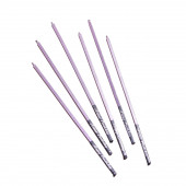 Набор свечей в торт, 6 штук "Лавандовый металлик", 15 см