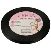 Лента атласная, 6 мм × 23 ± 1 м, цвет чёрный №39